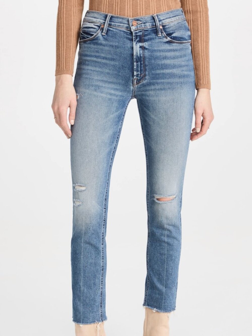 MOTHER | The Mid Rise Dazzler Ankle Fray in Going In Circles